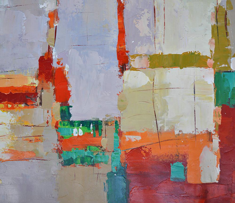 Original Extra Large Wall Art,Oversized Horizontal Contemporary Art,Abstract Art Decor,Contemporary Painting,Grey,Red,Yellow.etc